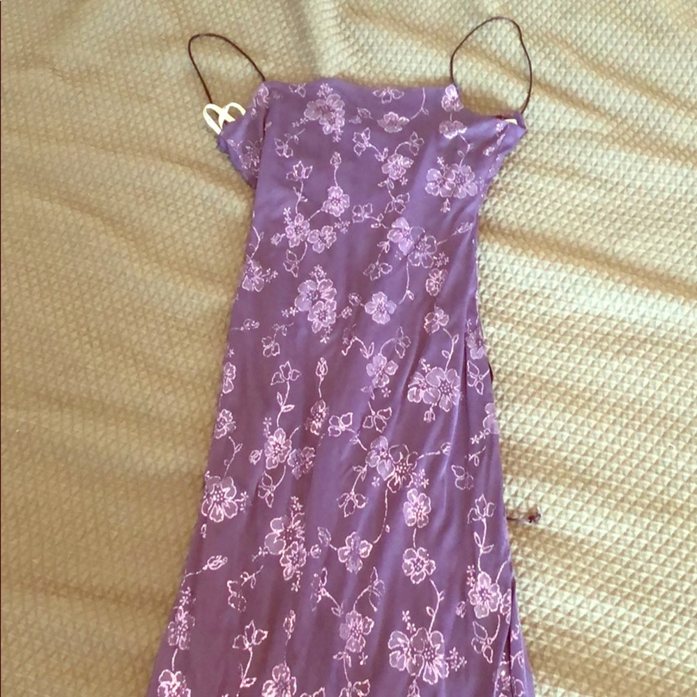 Purple camisole prom dress